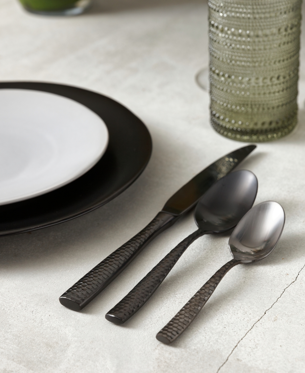 Fortessa Lucca Faceted 20-piece Flatware Set, Service For 4 In Black