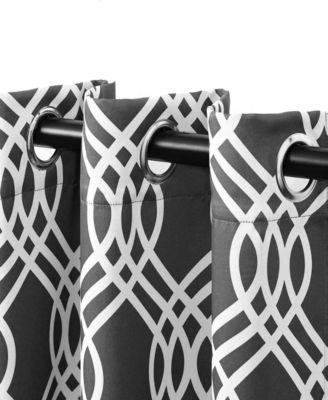 Ribbon Room Darkening Grommet Top Curtain Panels, 52" x 96" (Set of 2)