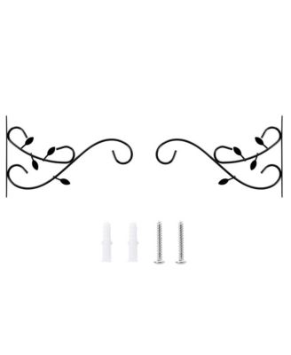 Decorative Metal Wall Mounted Hook for Hanging Plants, Bracket Hanger Flower Pot Holder, 2 Pack
