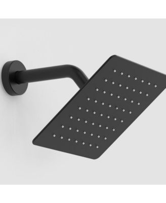 Shower Faucet Set with Storage Rack 8-inch Rain Shower Head with Single Spray Shower Head, Matte Black