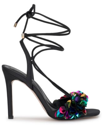 Women's Oveny Sequin Ankle Wrap Dress Sandals