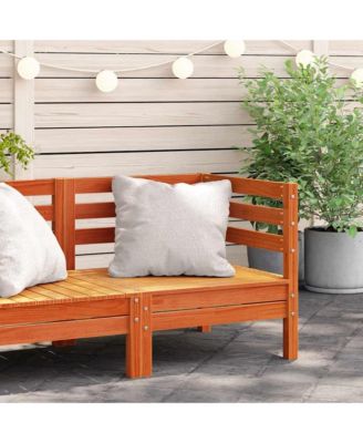 Garden Sofa Wax Brown Solid pine wood Medium Modular