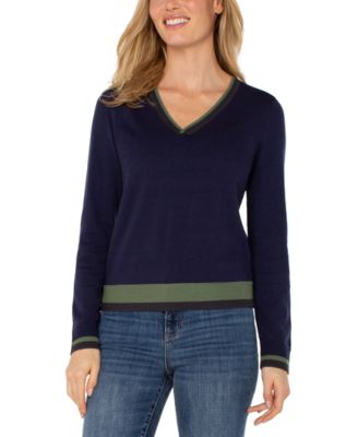 Women's Long Sleeve Colorblock Sweater