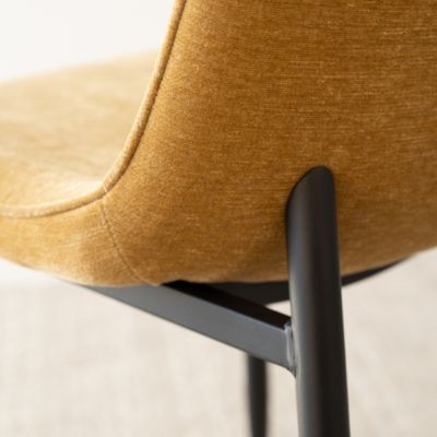 5 Piece Set 39.4 Inch Round MDF Table Boucle Fabric Chairs Starburst Metal Base Curved Back Dining Room Set