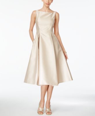 Women's Boat-Neck Fit & Flare Midi Dress