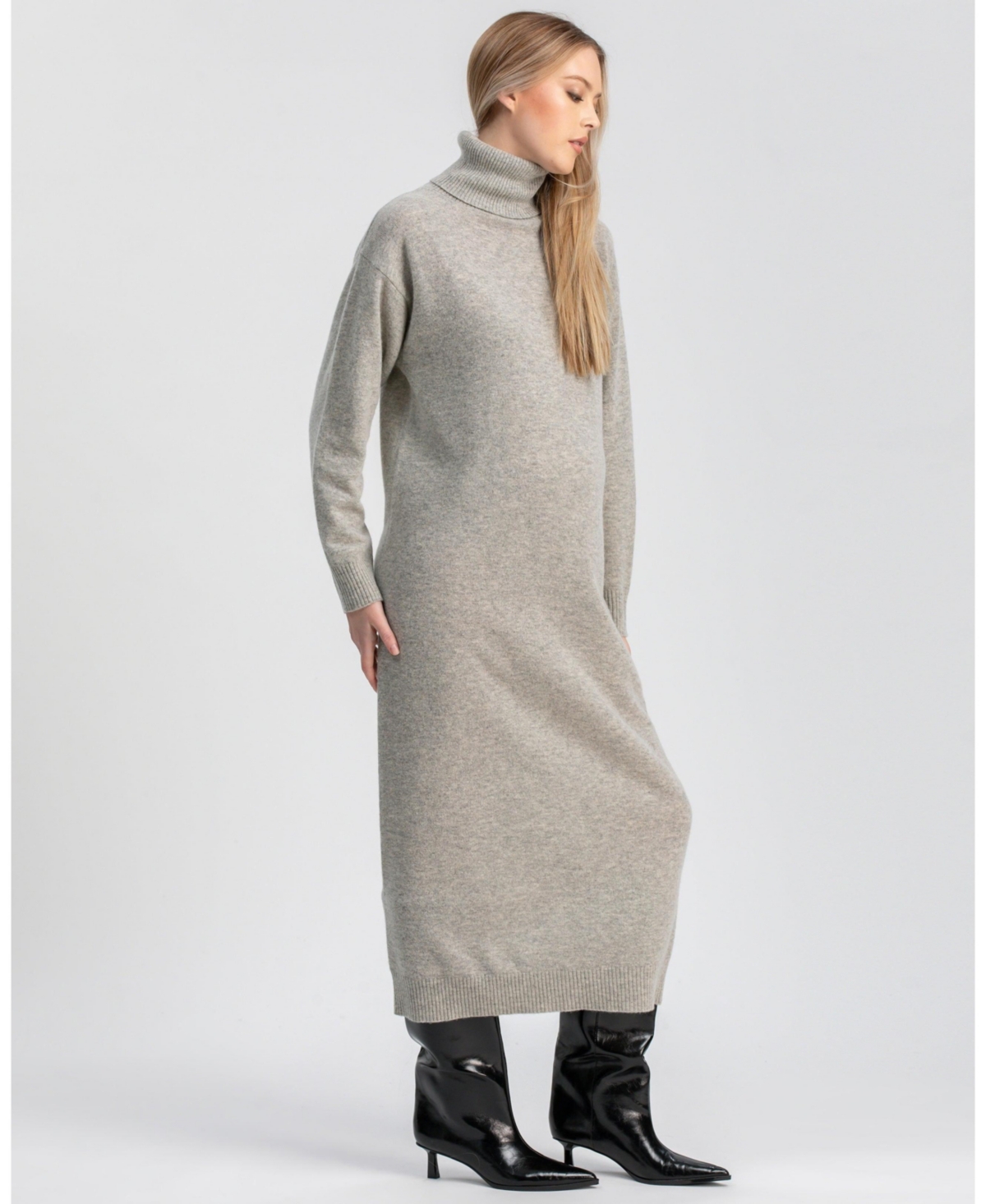 Pietro Brunelli Maternity Cozy Turtleneck Sweater Gressoney Maxi Dress