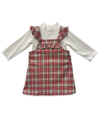 Girls' 2T-6X Plaid Jumper, Top and Crossbody, 3-Piece Set