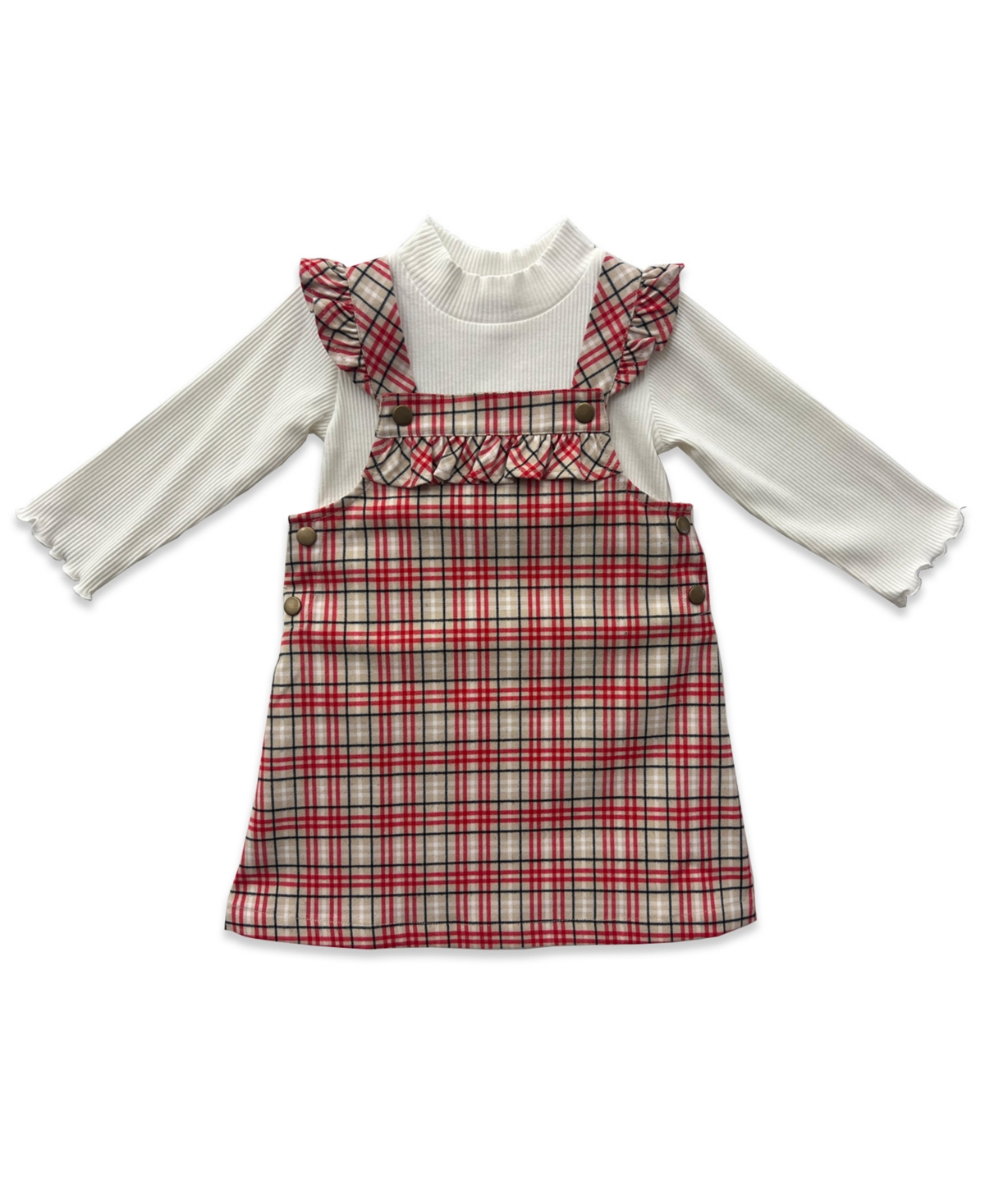 Blueberi Boulevard Girls 2t-6x 3-piece Plaid Jumper, Top And Crossbody Set In Multi