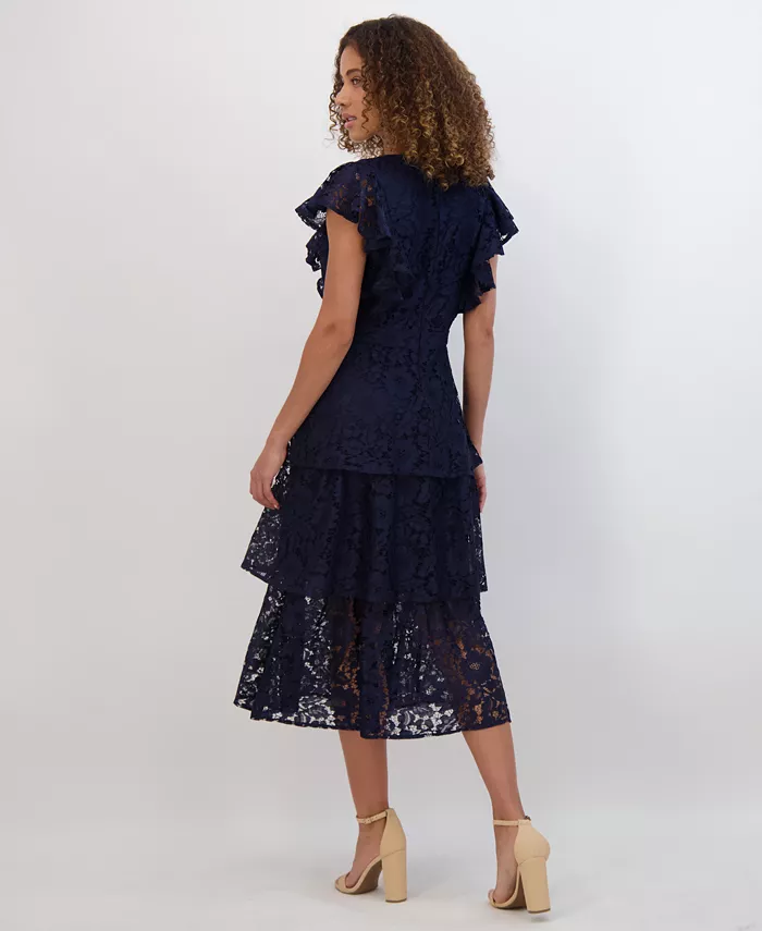 Women's Tiered Lace Midi Dress - thumbnail 7