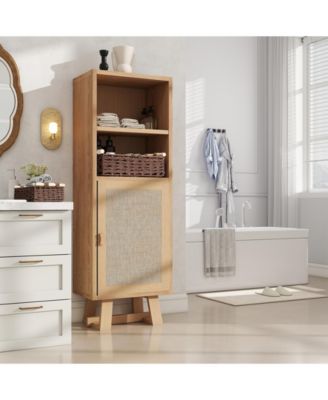 Woven Storage Baskets with Wooden Handles, Set of 4