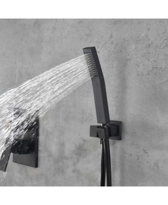 Ceiling Mounted Shower System with Rain Shower Head and Handheld Spray
