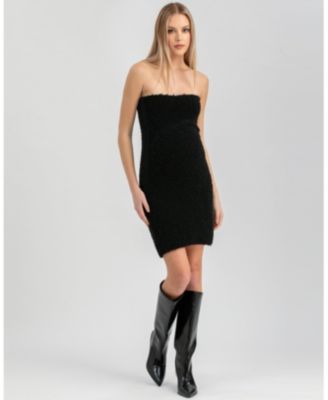 Maternity Strapless Tweed Bodycon Mini Dress Verbier