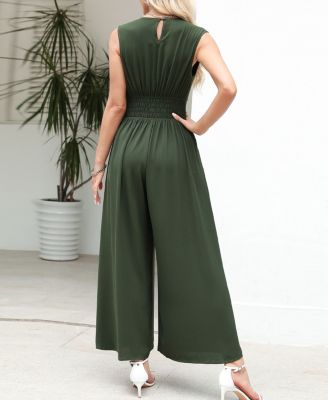 Women's Sleeveless Tie Front Jumpsuit