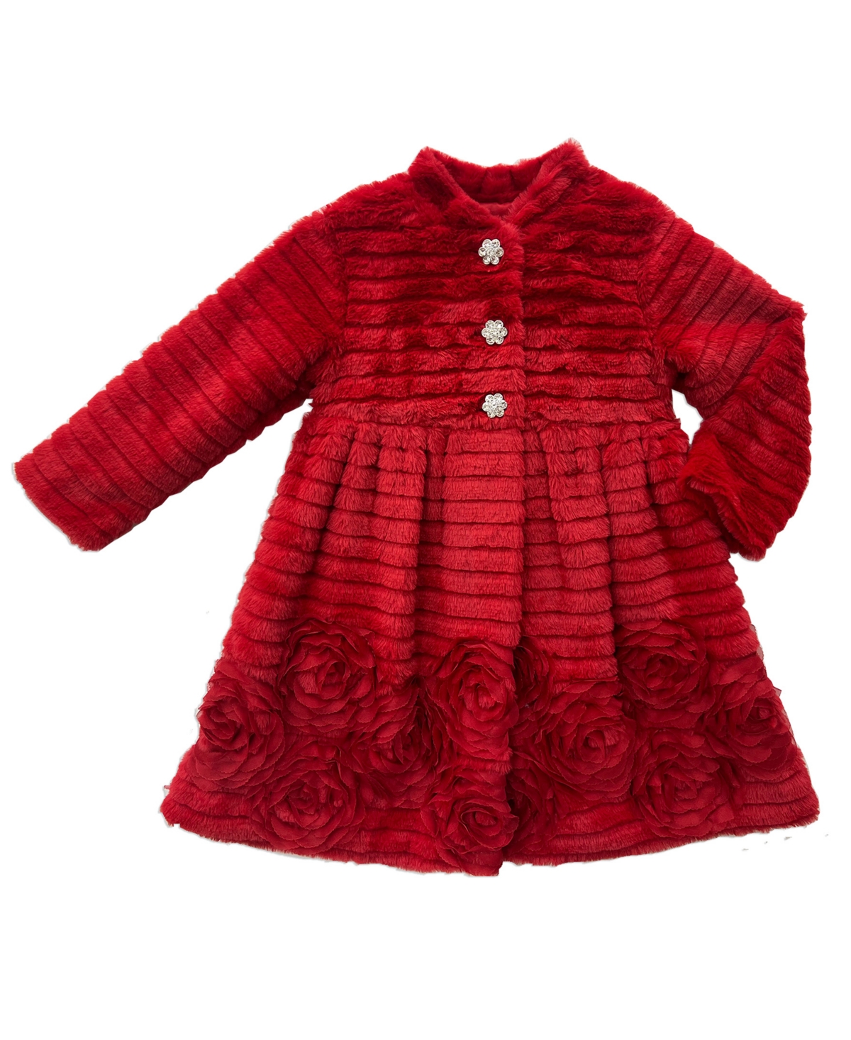 Blueberi Boulevard Girls 2T-6X 3-Piece Rosette-Embellished Coat, Dress and Purse Set