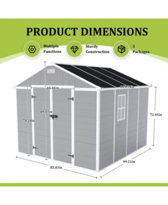 10x12ft Metal Storage Shed, Outdoor Garden Utility Shed with Windows & Protective Film