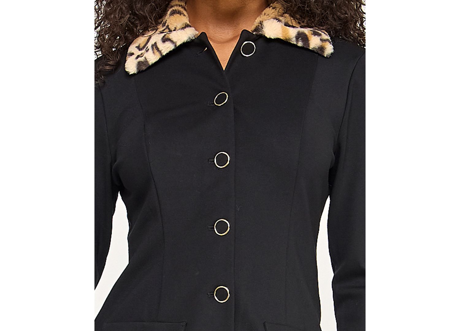 Juniors' Cheetah Trim Jacket Dress