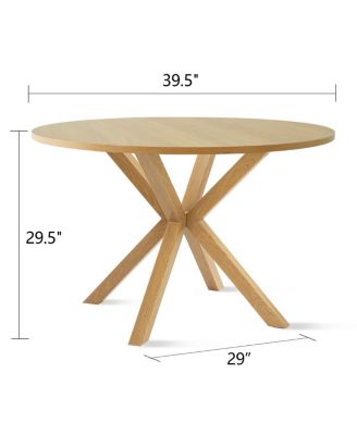 Round Table And 4 Rattan-Inspired Chairs Dining Table Set