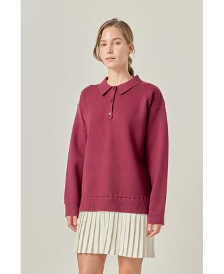 Women's Polo Mixed Media Mini Dress