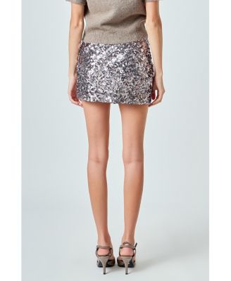 Women's Multi Sequin Mini Skirt