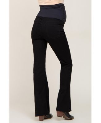 Maternity Flare Leg Raw Hem Jeans