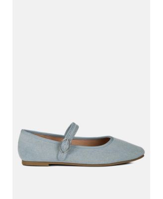 Womens Iker Classic Denim Pin Buckle s Ballerinas