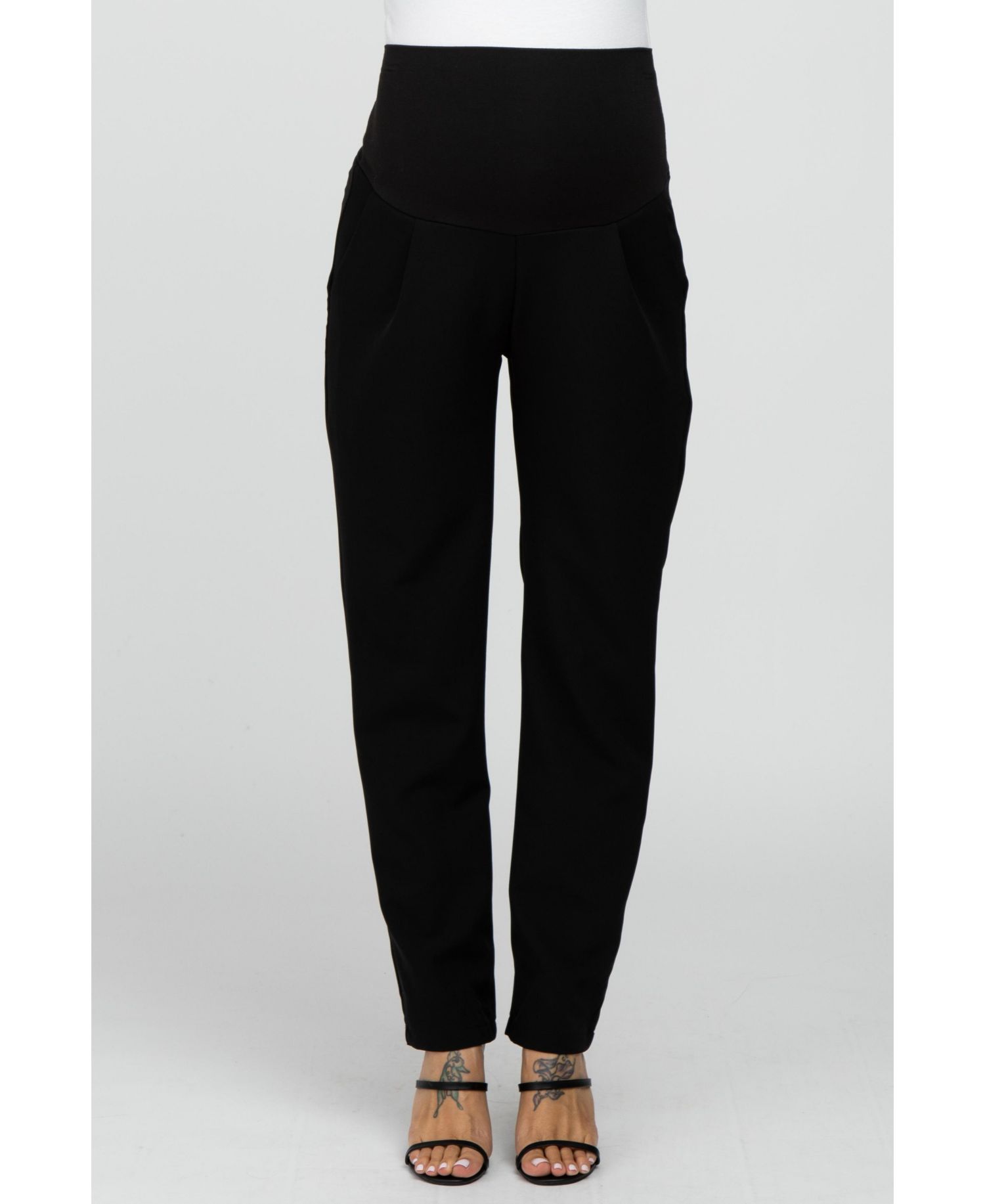 Women's Black Pleated Relax Fit Pants