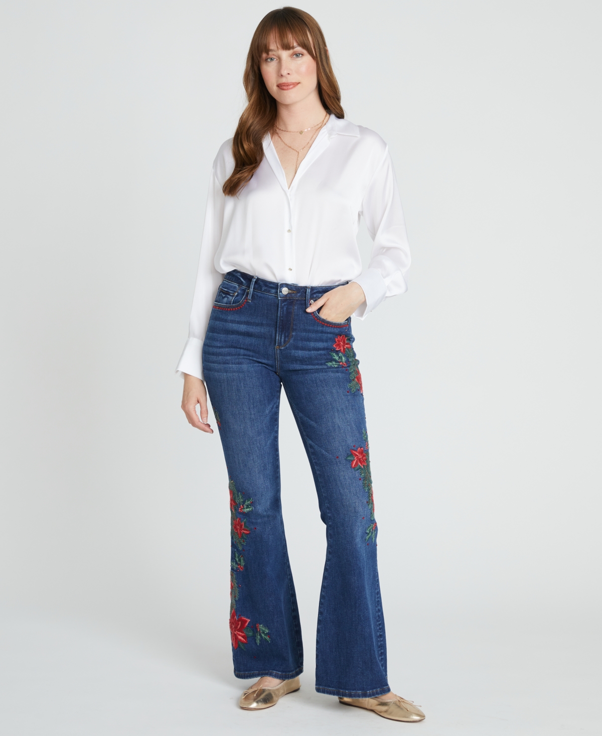 Driftwood Women's Farrah X Happy Holly Flare Jeans In Blue