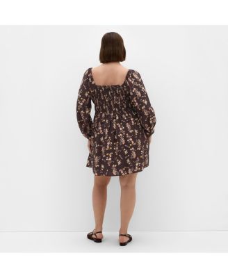 Plus Size Abbie Long Sleeve Print Mini Dress