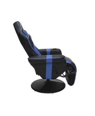 Reclining Gaming Chair with Footrest, Gaming Chair Recliner - Blue