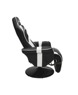 1Pc 135° Recline, Footrest, Cup Holder, Side Pouch, Swivel Base, Reclining Gaming Chair