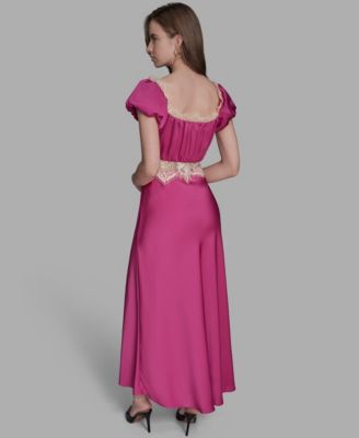 Women's Cap Sleeve Maxi Lace Dress