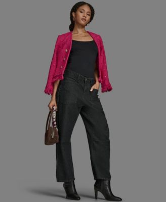 Women's V-Neck Fringe Sequin Tween Jacket