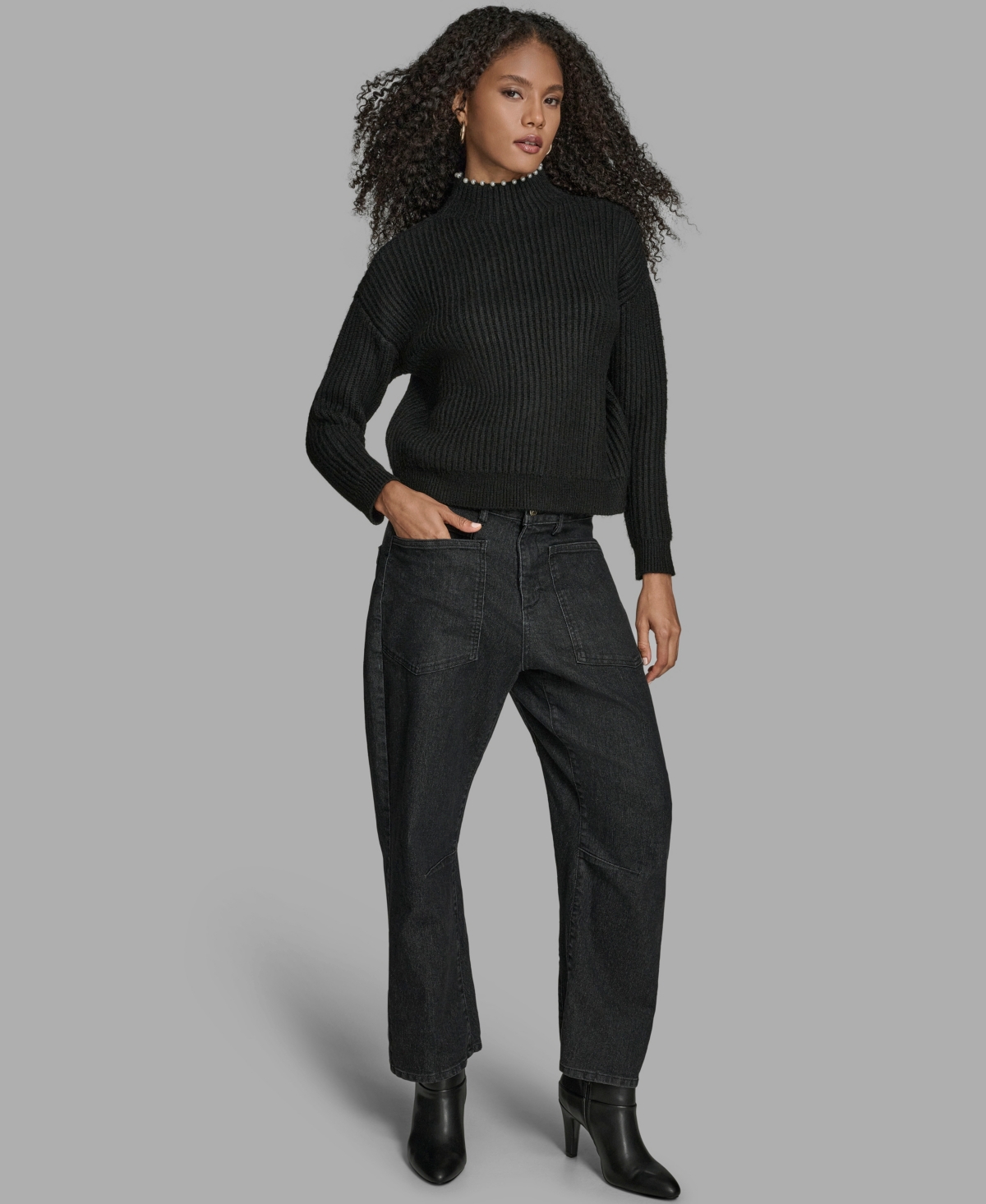 Bcbg Women's Long Sleeve Mock Neck Sweater