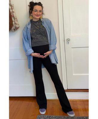 Maternity Black Flared Leggings