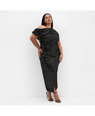 Plus Size Shimmy Midi Dress