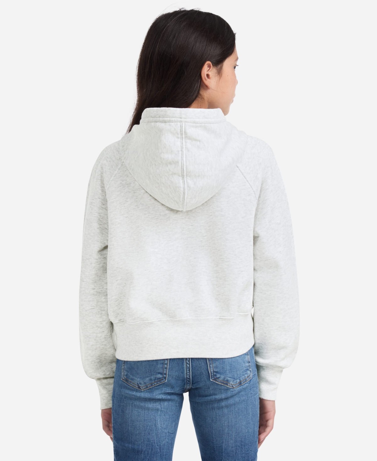 Abercrombie Girls Essential Full-zip Hooded Sweatshirt In White
