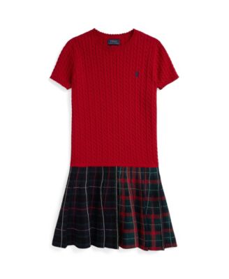 Polo Ralph Lauren - Girls 7-16 Plaid-Skirt Cotton Dress