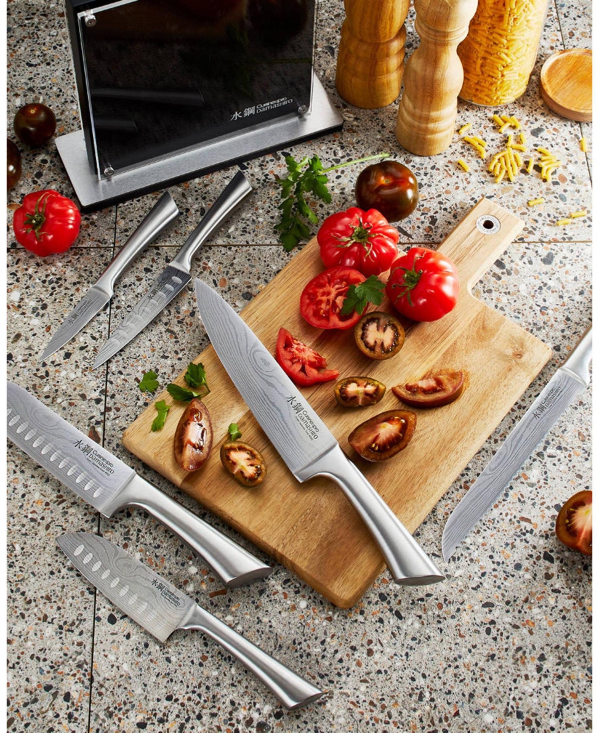Cuisine::pro Damashiro Satori 8-pc. Knife Block Set In Silver
