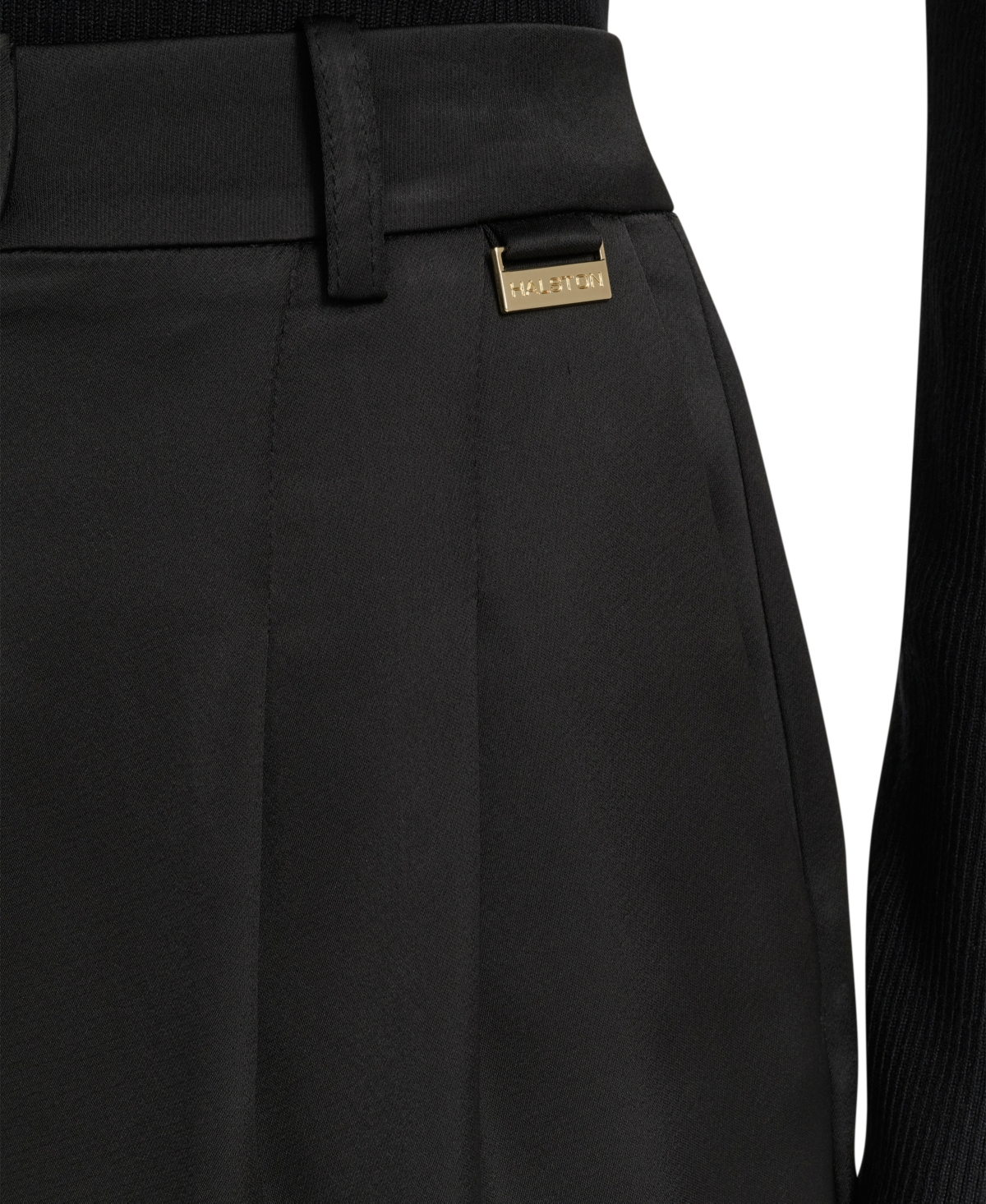 Halston Women's Pull-on Ponte Wide Leg Trousers In Black