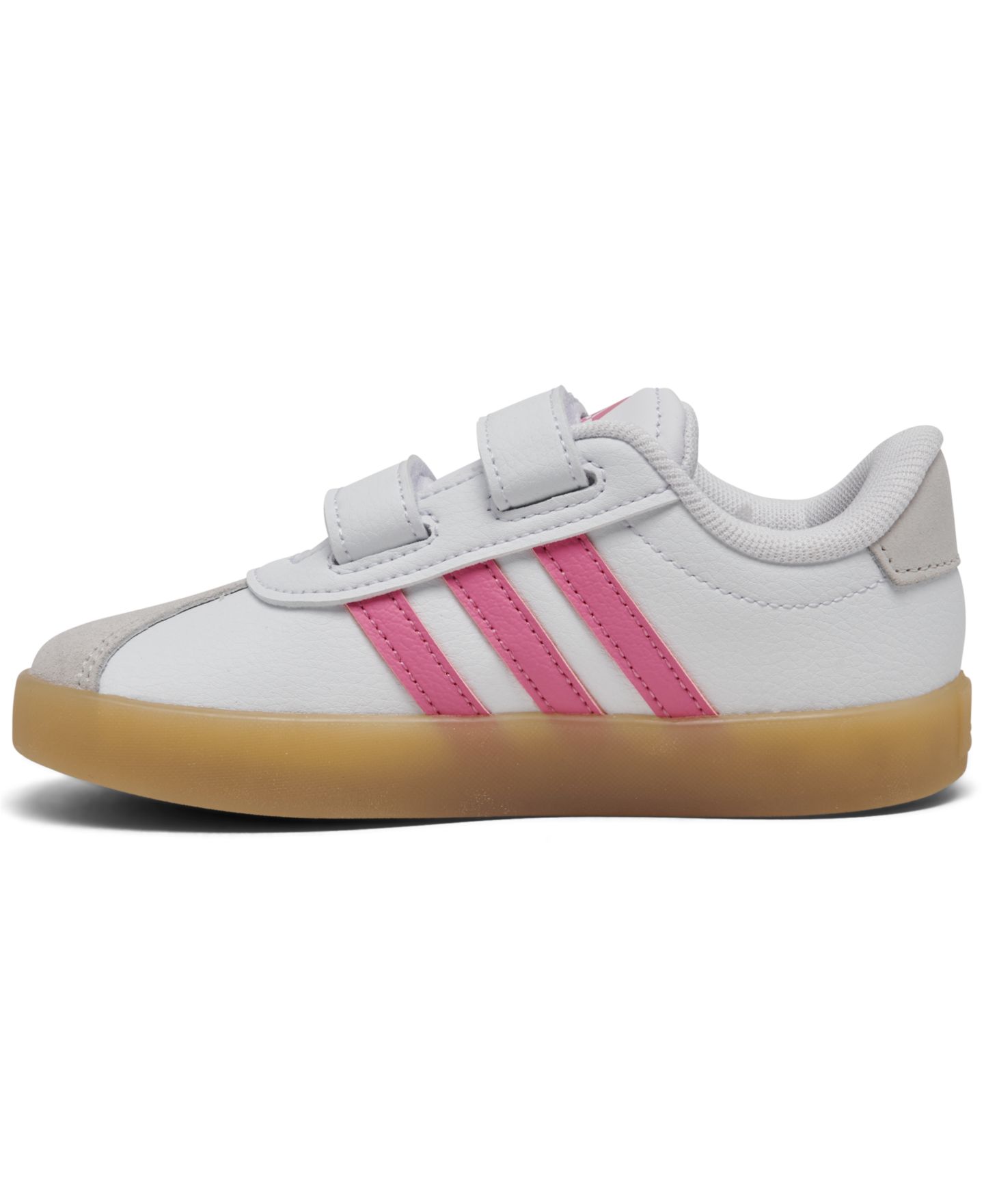 Детские кроссовки adidas VL Court 3.0 для девочек, Finish Line, цвет: Белый / Розовый — фото 3