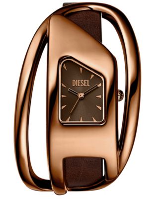Women's Wrap-D Quartz Three-Hand Brown Leather Watch, 44mm