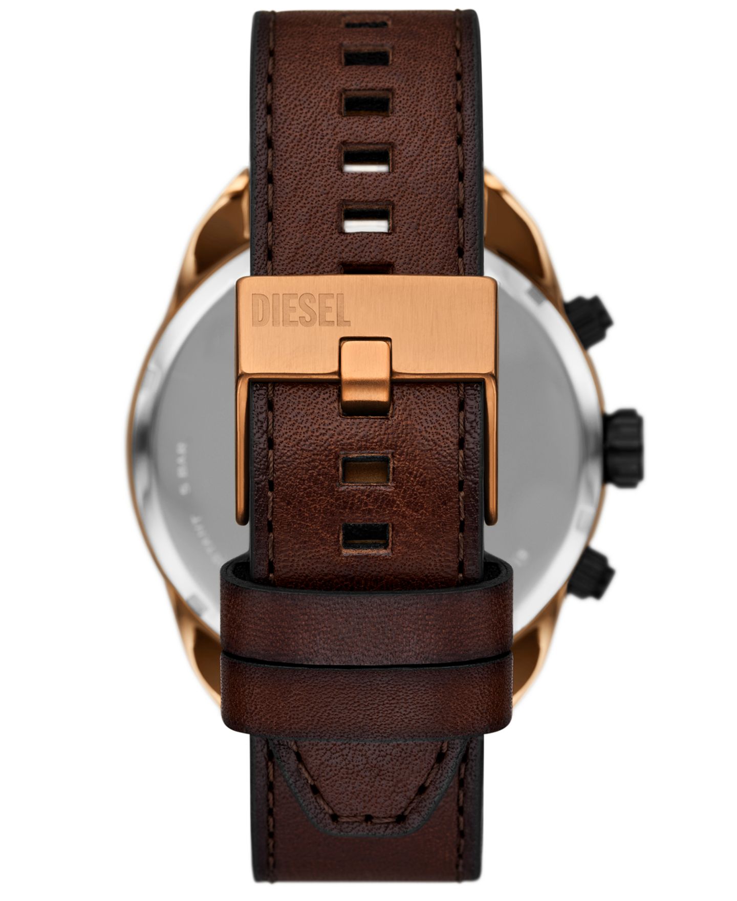 Мужские часы Diesel Spiked Quartz Chronograph Brown Leather Watch, 49mm — фото 3