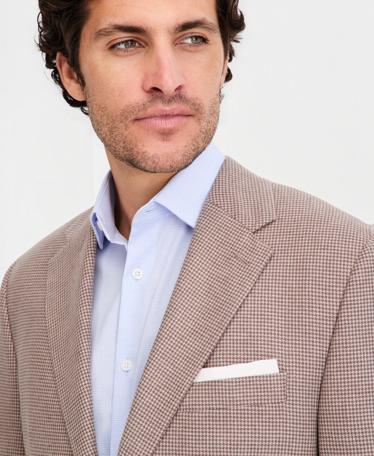 Michael Kors Men's Classic-Fit Tan Patterned Blazer