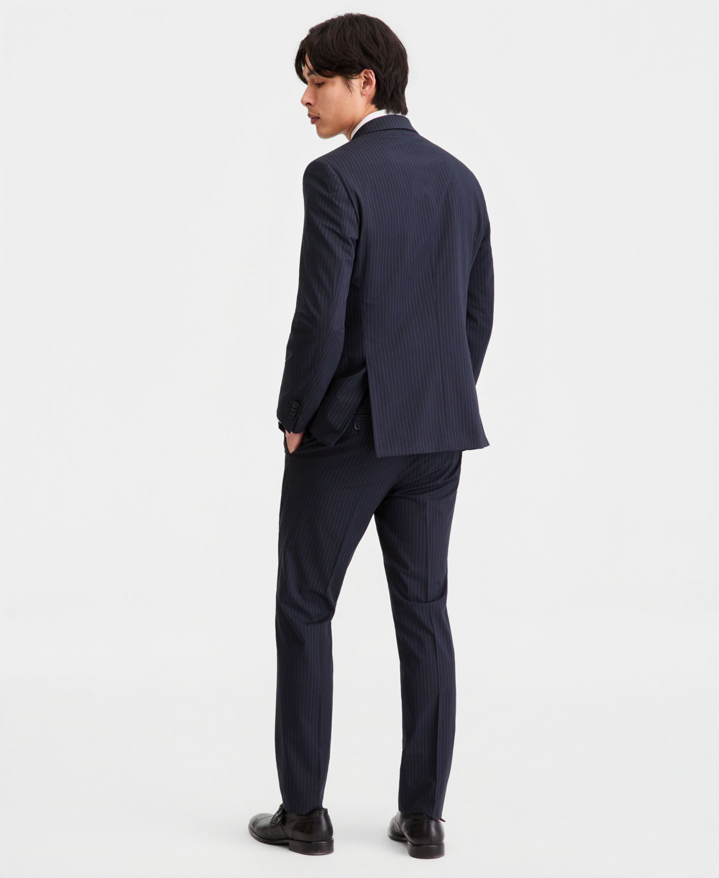 Мужские комплекты Kenneth Cole Reaction Slim-Fit Double-Breasted Pinstripe Suit Separates, цвет: Тёмно-синий — фото 2