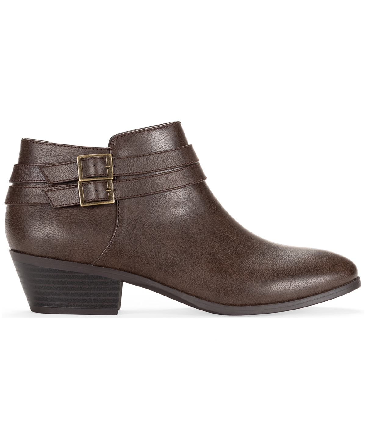 Style & Co Women's Willaa Belted Block Heel Booties, Macy's Exclusive In Brown