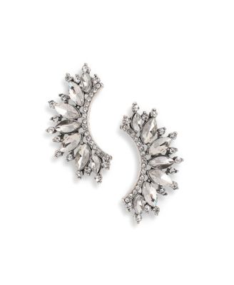 Women's Embellished Curve Drop Earrings