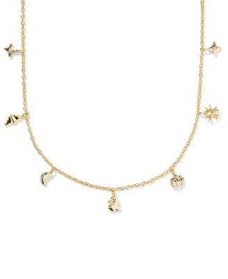 14K Gold Over Brass Halloween Single Strand Short Necklace