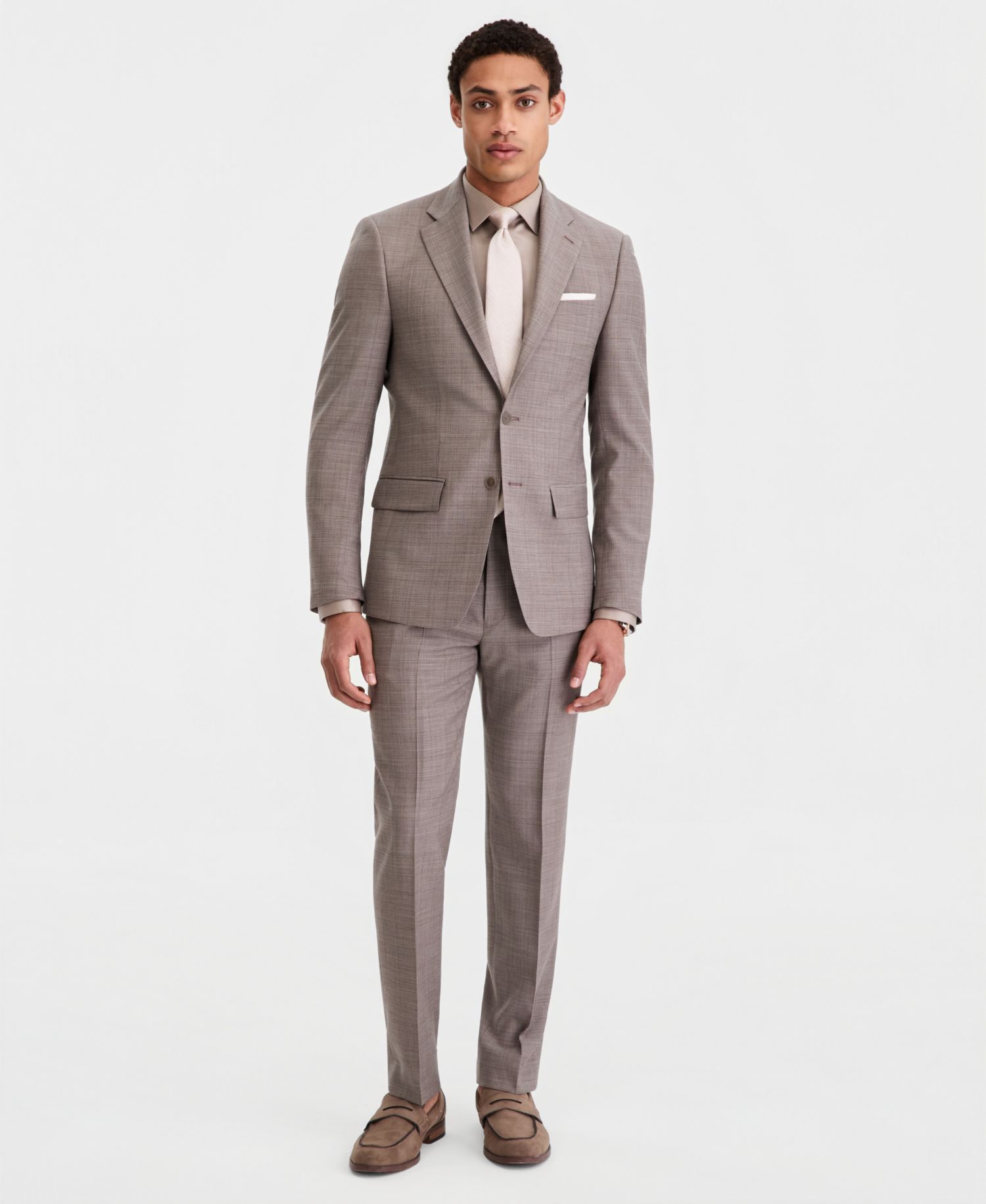 Men's Slim-Fit Wool-Blend Plaid Suit Separates