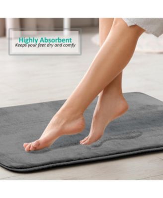 Ultra-Soft Plush Memory Foam Non-Slip Bath Rug Set with Tiled Design, 3-Piece