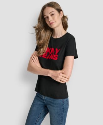 Women's Flocked Logo Crewneck T-Shirt